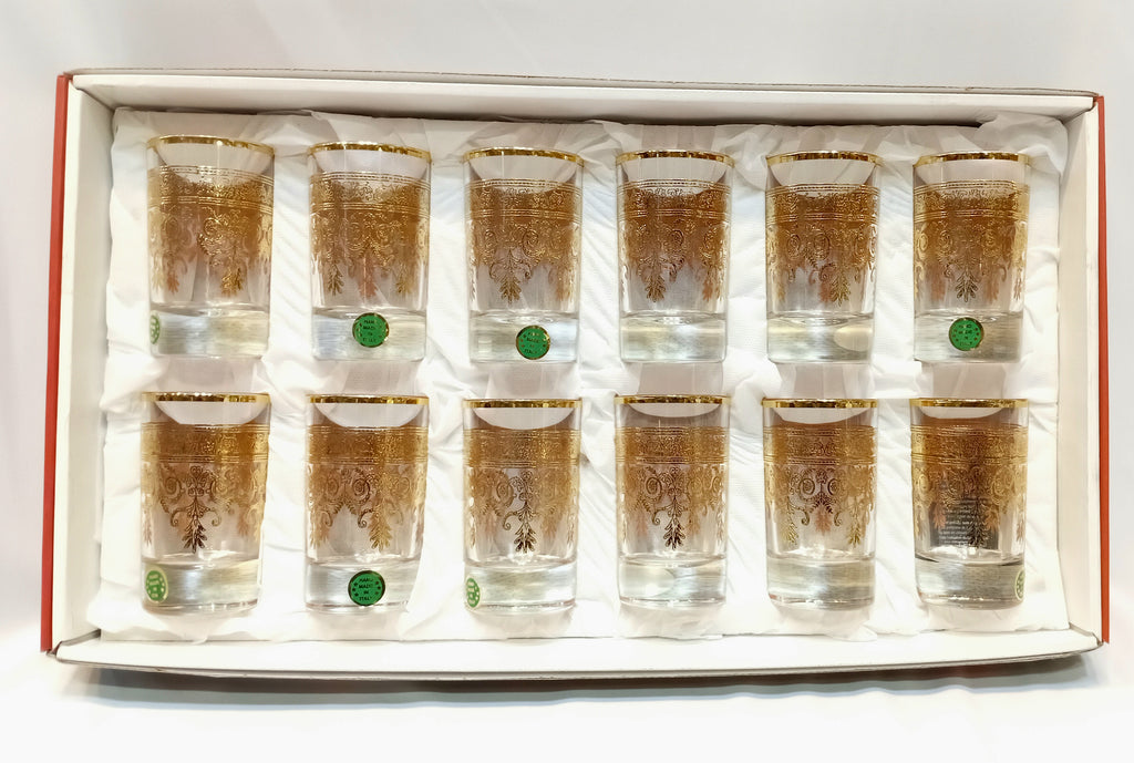 12 Verres traditionnel Originale gold en Cristal