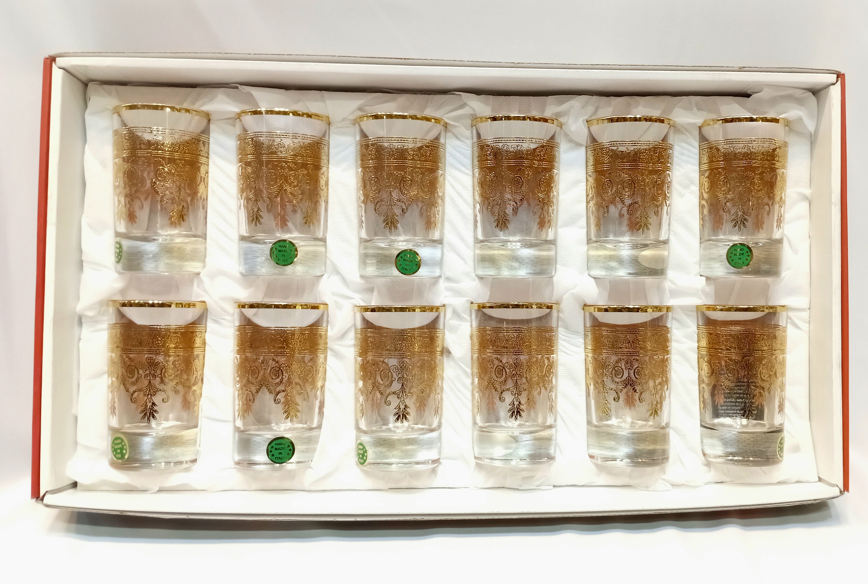 12 Verres traditionnel Originale gold en Cristal