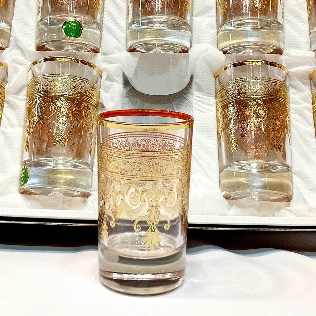 12 Verres traditionnel Originale gold en Cristal