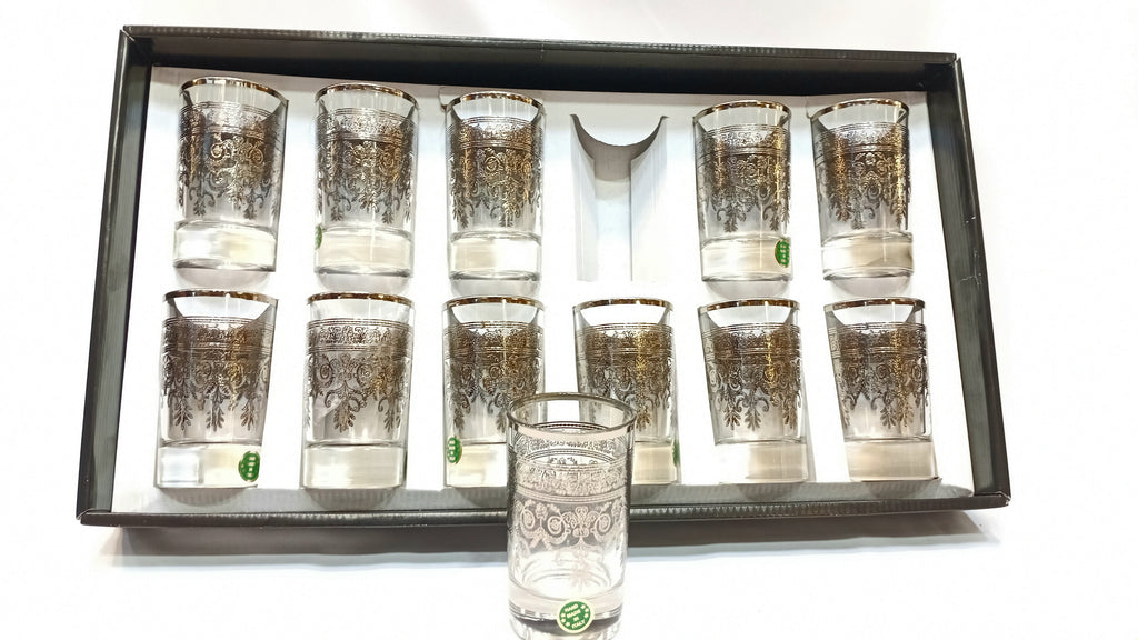 12 Verres traditionnel Originale nickel en Cristal