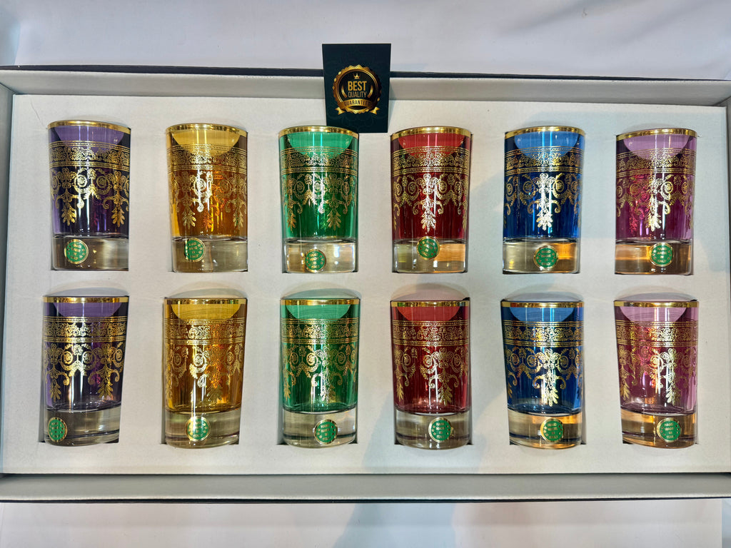 12 Verres traditionnel Originale GOLD ROSALY  en Cristal