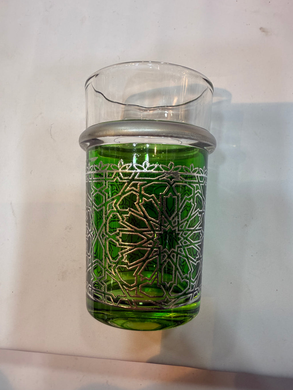 6 Verres traditionnel  taj argenté couleur