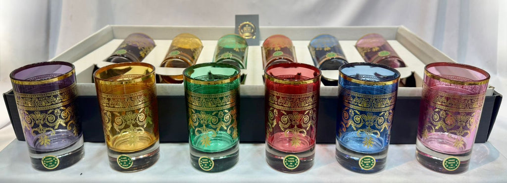 12 Verres traditionnel Originale GOLD ROSALY  en Cristal